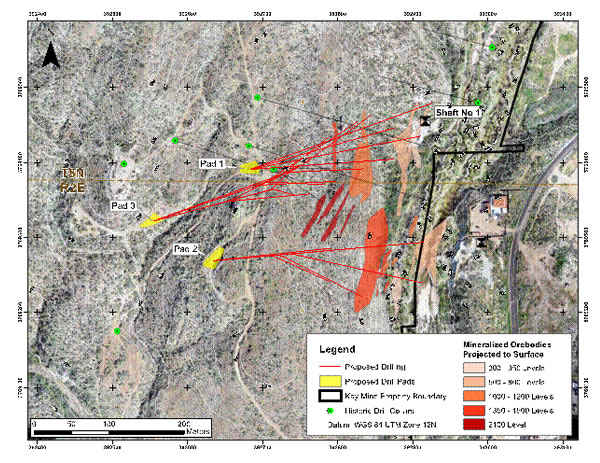 Kay Mine proposed 6,000m drill program, plan view