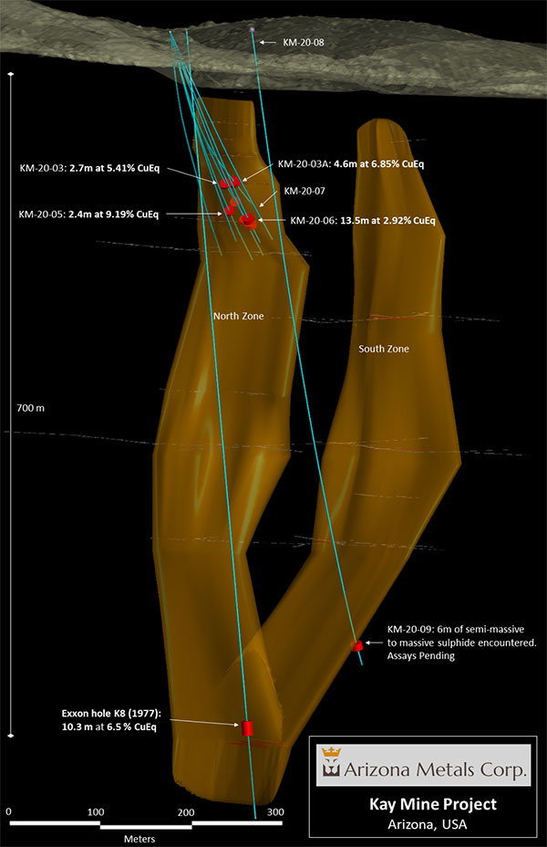 Figure 2. Section looking northeast at the Kay Mine Project, Yavapai County, Arizona